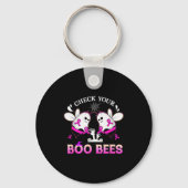 Check Your Boo Bees Funny Breast Cancer Halloween Sleutelhanger (Voorkant)