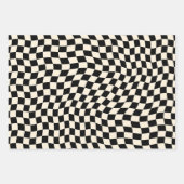  checkboard zwart-wit Modern Trendy Inpakpapier Vel (Voorkant 3)