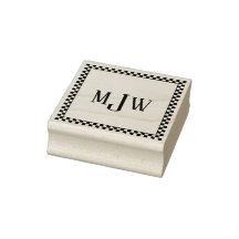 Checker Board Lijst Monogram Rubber Stamp