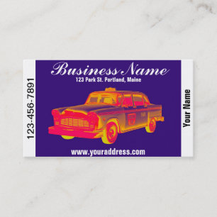 Checker Cab Taxi Pop Art Visitekaartje