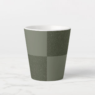Checker Moss Green Latte Mok –