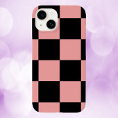 Checker Patroon Roze en Zwarte Vierkanten Case-Mate iPhone Case