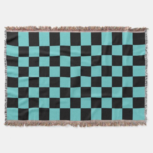 Checker Pattern - Blue Green and Black Deken (Voorkant)