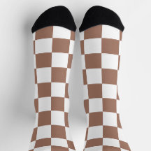 Checker vierkanten mocha bruin wit geometrische re