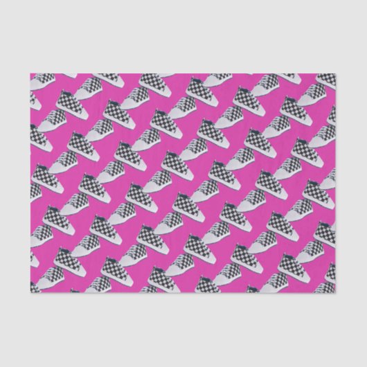 Checkerboard Baby Sneakers/Hot Pink | Stedelijk Tissuepapier (Voorkant)