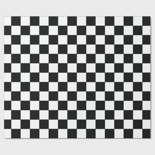 Checkerboard Black en White Cadeaupapier (Vlak)