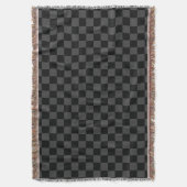 Checkerboard Black Grey Checkered Squares Check Deken (Voorkant Verticaal)