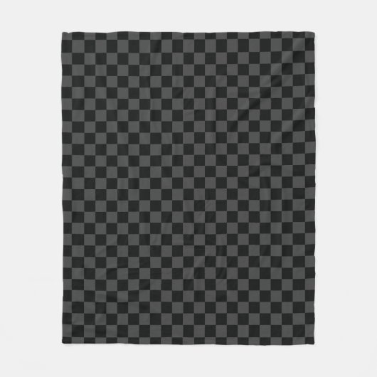 Checkerboard Black Grey Checkered Squares Check Fleece Deken (Voorkant)