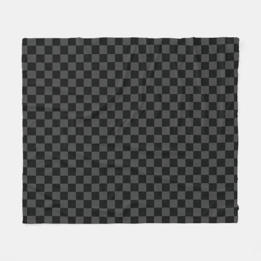 Checkerboard Black Grey Checkered Squares Check Fleece Deken (Voorkant (Horizontaal))