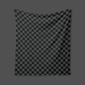 Checkerboard Black Grey Checkered Squares Check Fleece Deken