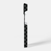 Checkerboard Black Grey Checkered Squares Check iPhone Hoesje (Linkerkant)