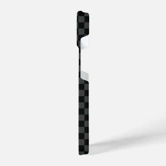 Checkerboard Black Grey Checkered Squares Check iPhone Hoesje (Linkerkant)