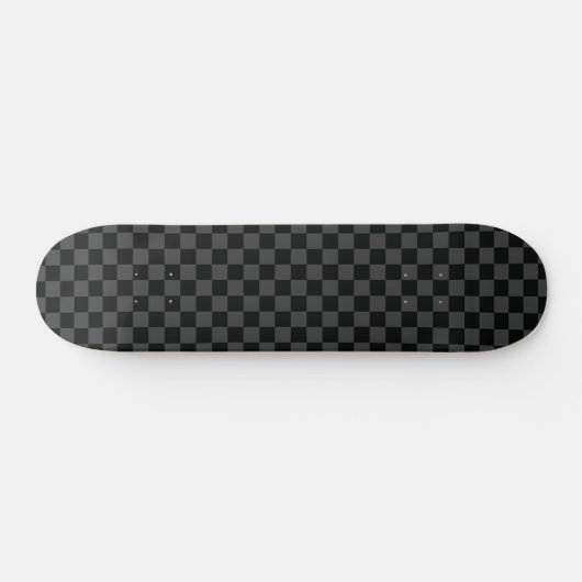 Checkerboard Black Grey Checkered Squares Check Skateboard (Horizontaal)