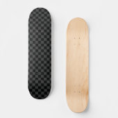 Checkerboard Black Grey Checkered Squares Check Skateboard (Voorkant)