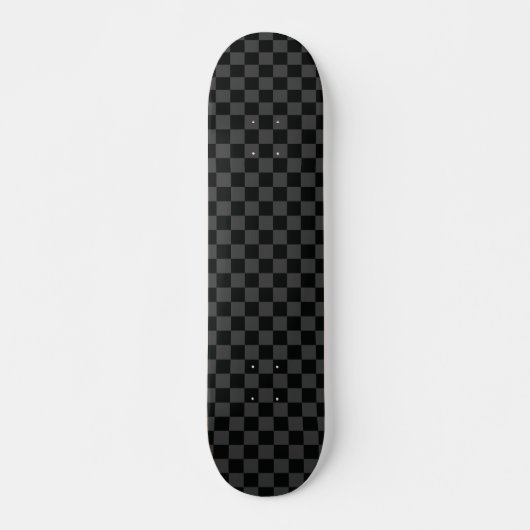 Checkerboard Black Grey Checkered Squares Check Skateboard (Voorkant)