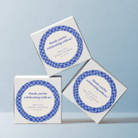 Checkerboard Blue Custom Vrijgezellenfeest Bedankt