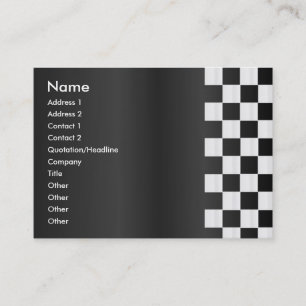 Checkerboard Border Profile Card Visitekaartje
