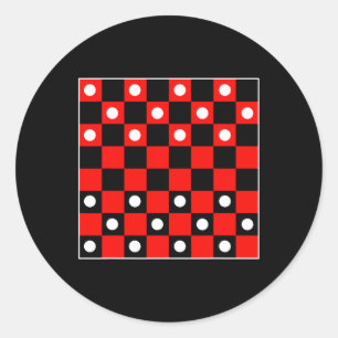 Checkerboard Checker bordspellen Zwart en Rood Hal Ronde Sticker