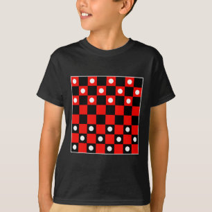 Checkerboard Checker bordspellen Zwart en Rood Hal T-shirt
