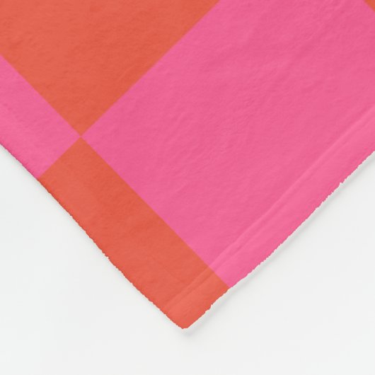 Checkerboard Checkered Pattern in Pink and Oranje Fleece Deken (Hoek)