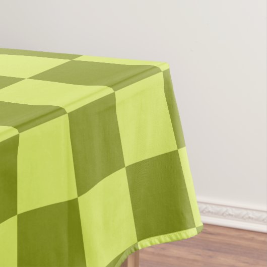 Checkerboard Checkerkering Pattern Olive Green Lim Tafelkleed (Voorbeeld)