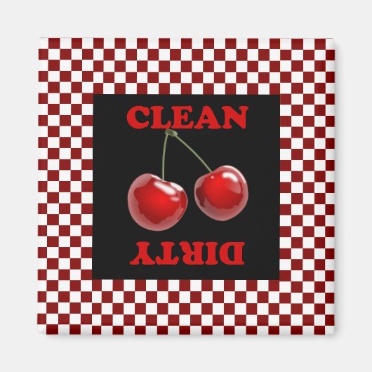 Checkerboard Cherries Magnet Magneet (Voorkant)