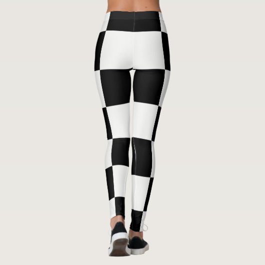 Checkerboard ~ Chess~ Square Design Black & White* Leggings (Achterkant)