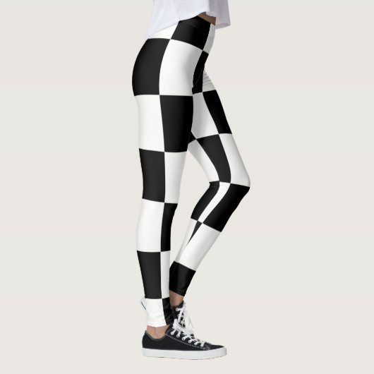 Checkerboard ~ Chess~ Square Design Black & White* Leggings (Rechts)