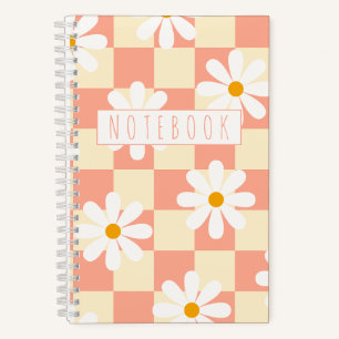 Checkerboard en Daisies Retro Notitieboek