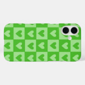 Checkerboard Green Heart Pattern Telefoonhoesje Case-Mate iPhone Case (Achterkant (horizontaal))