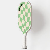 Checkerboard Groovy Retro naam Pickleball Paddle (Links)