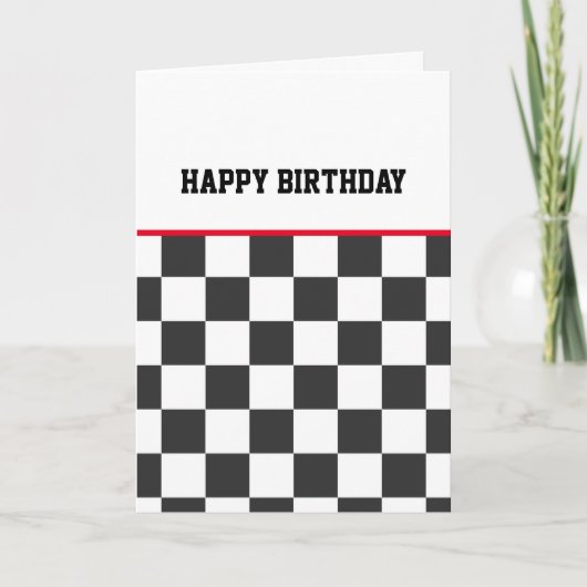 Checkerboard Happy Birthday Tiener Kaart (Voorkant)