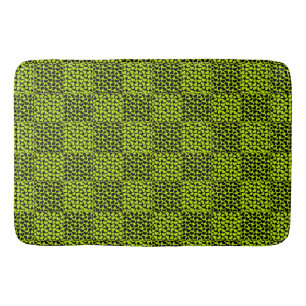 Checkerboard harten patroon in Lime Green Badmat