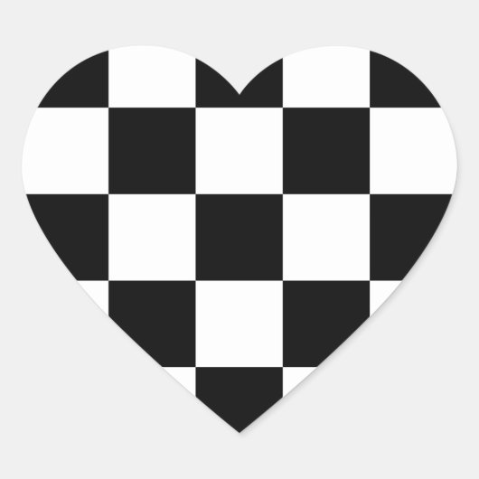 "Checkerboard" Hartvormige Stickers (Voorkant)
