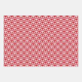 Checkerboard Heart Wrapping Paper - Tonaal Roze