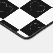 Checkerboard Hearts in zwart-wit Bureaumat (Hoek)