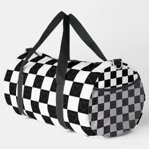 Checkerboard Hearts in zwart-wit Plunjezak