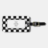 Checkerboard in zwart-wit Bagagelabel (Voorkant horizontaal)