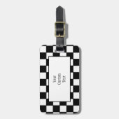 Checkerboard in zwart-wit Bagagelabel (Voorkant verticaal)