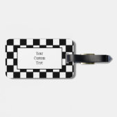 Checkerboard in zwart-wit Bagagelabel (Achterkant horizontaal)