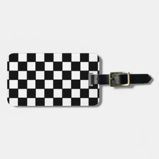 Checkerboard in zwart-wit bagagelabel