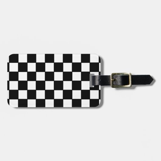 Checkerboard in zwart-wit bagagelabel (Voorkant horizontaal)