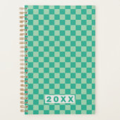 Checkerboard Jungle Green Retro Pattern 2026  Planner (Voorkant)
