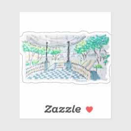 Checkerboard Kiosk Park View Sticker