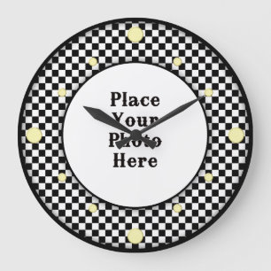 Checkerboard - Lijst - Uw fotowandklok Grote Klok