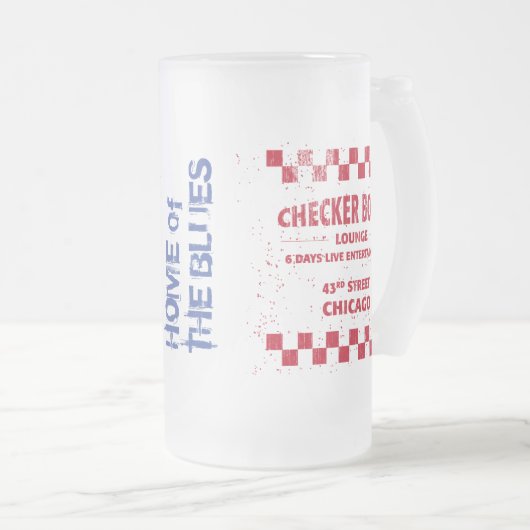 Checkerboard Lounge Chicago Matglas Bierpul (Voorkant rechts)