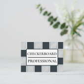 Checkerboard Modern geometrisch Visitekaartje (Staand voorkant)