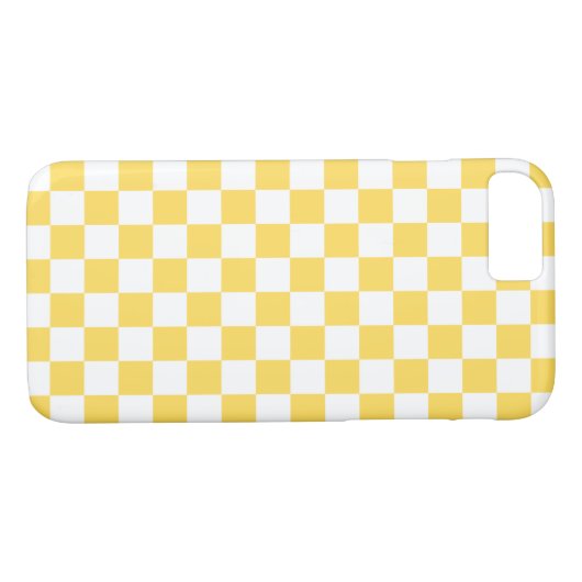 Checkerboard Mustard Yellow en White Case-Mate iPhone Case (Achterkant (Horizontaal))