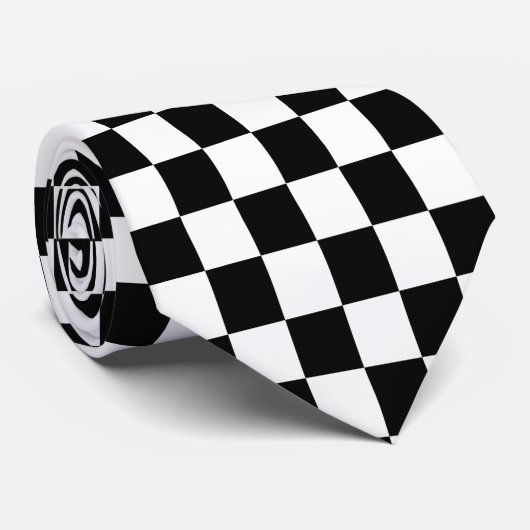 Checkerboard New Wave Punk Stropdas (Opgerold)