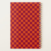 Checkerboard Orange Burgundy Retro Pattern 2026 (Dos)